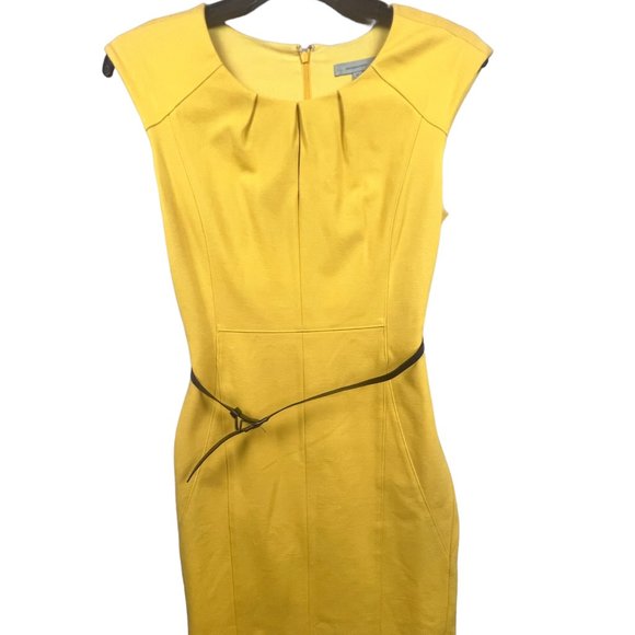 Classiques Entier Dresses & Skirts - Classiques Entier Fitted Sheath Dress Sleeveless Yellow  Scoop Neck Sz 10 Used